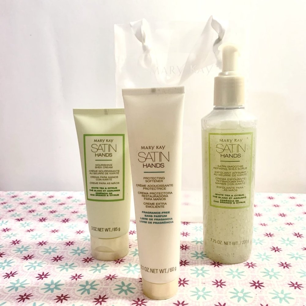 Mary Kay Satin Hands Set:  White Tea & Citrus Cream / Scrub / Softener